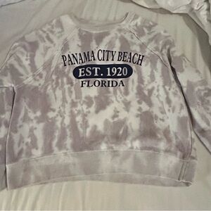 Panama City Beach Tie-Dye Sweater - Gray
